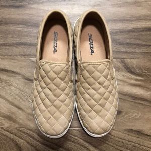 Cream Slip on Flats
